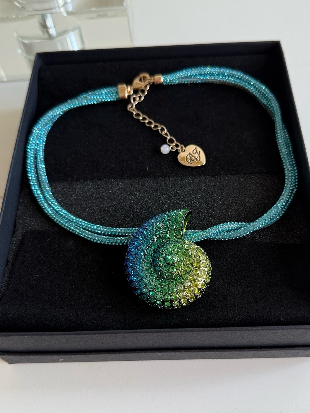 Betsy Johnson Crystal Pendant Necklace in Turquoise & Lime - Women Jewelry